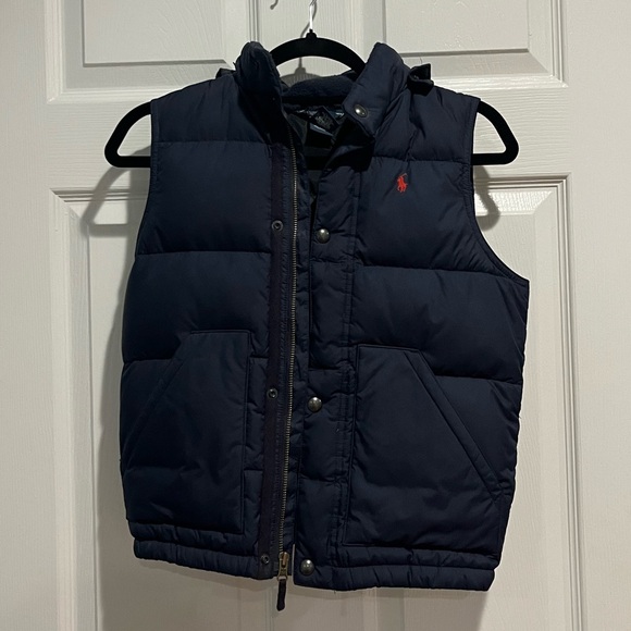 Polo Ralph Lauren Other - NEW Boys Polo Ralph Lauren Puffer Vest Dark Navy with Hood and Logo Warm Jacket